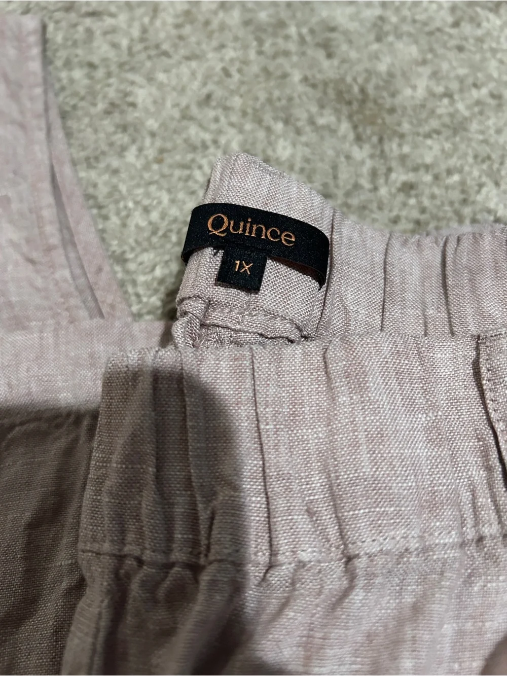 Quince Vintage Pink Chambray Linen Set